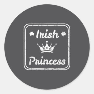 Pegatina Redonda Princesa irlandesa Día de San Patricio