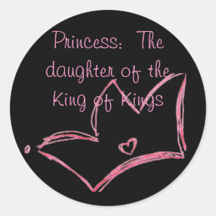 Pegatina Redonda Princesa:  La hija del rey de reyes