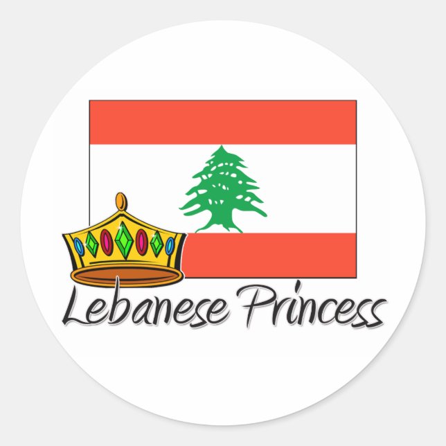 Pegatina Redonda Princesa Libanesa (Anverso)