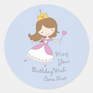 Pegatina Redonda Princesa linda Birthday Wish Stickers