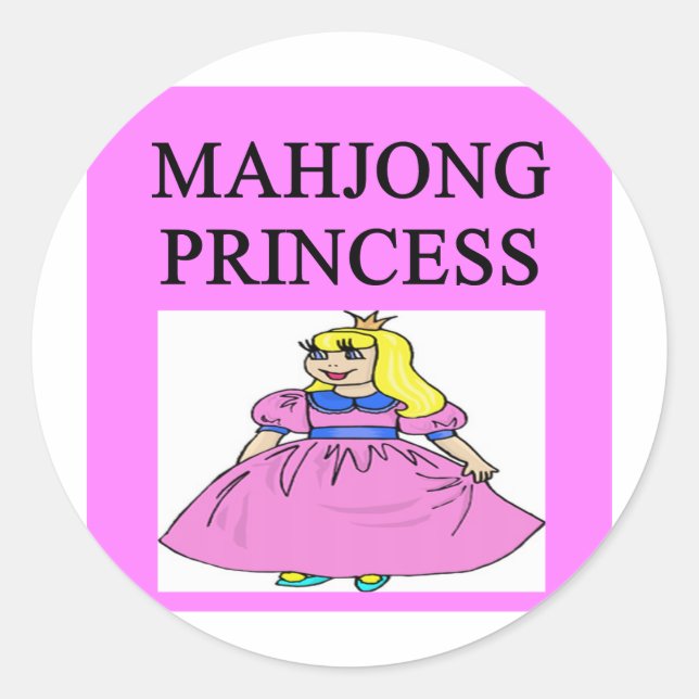 Pegatina Redonda princesa MAHJONG (Anverso)