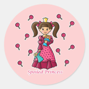 Pegatina Redonda Princesa malcriada