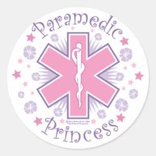 Pegatina Redonda Princesa paramédica