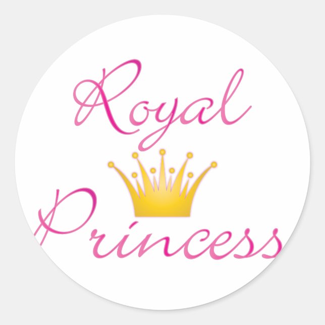 Pegatina Redonda Princesa Real (Anverso)