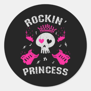 Pegatina Redonda Princesa Rockin
