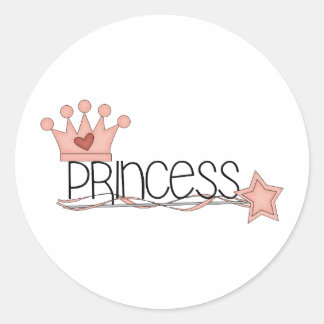 Pegatina Redonda Princesa rosa ・ Princesa Wordart
