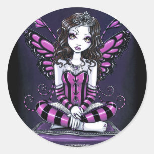 Pegatina Redonda Princesa rosada Fairy Art Stickers de "Khristyn"