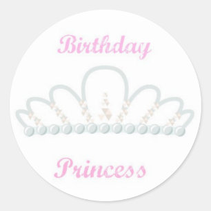 Pegatina Redonda Princesa Sticker del cumpleaños