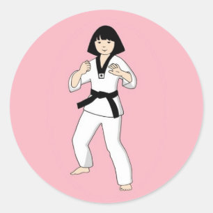 Pegatina Redonda Princesa Stickers del Taekwondo