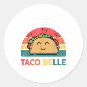 Pegatina Redonda Princesa Taco Belle Cinco Mayo Funny Mexicana