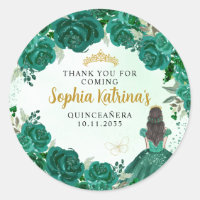 Princesa Verde Floral Quinceanera Favor del Cumple