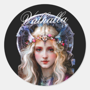 Pegatina Redonda Princesa Viking (Valhalla)