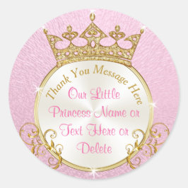 Pegatina Redonda Princesas Pegatinas con personalidades rosadas y d