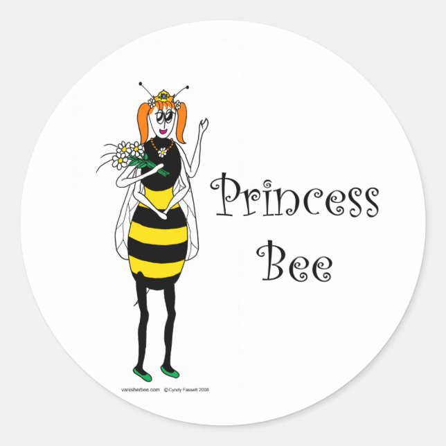 Pegatina Redonda Princess Bee personalizado (Anverso)