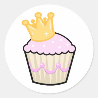 Pegatina Redonda Princess Cupcake