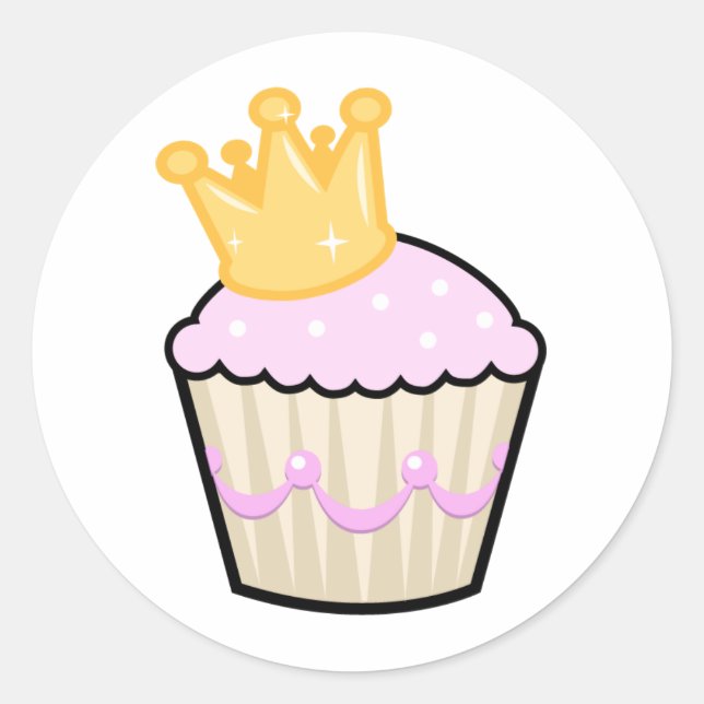 Pegatina Redonda Princess Cupcake (Anverso)
