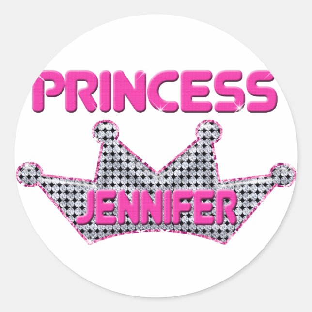 Pegatina Redonda Princess Jennifer (Anverso)