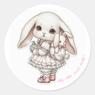 Pegatina Redonda Princess Lolita Bunny - Bunny Doll Backpack Kawaii