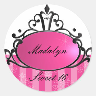 Pegatina Redonda Princess Name Filigree