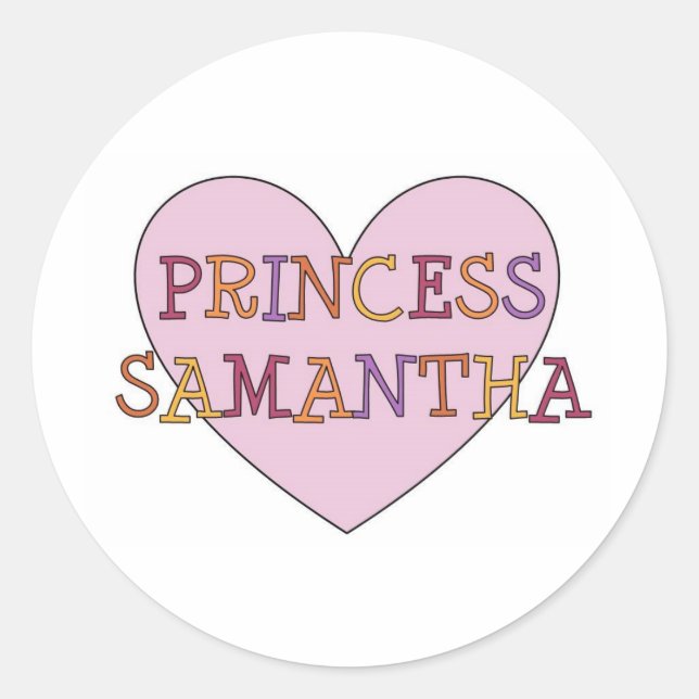 Pegatina Redonda Princess Samantha (Anverso)