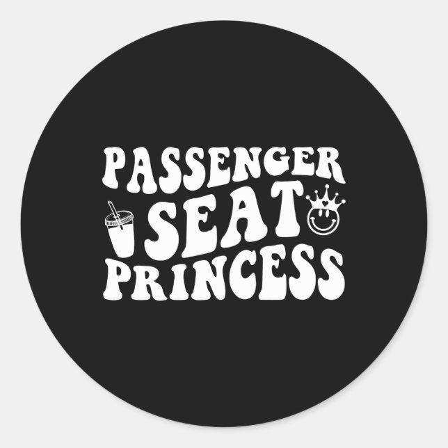 Pegatina Redonda Princess Seat Passenger Friend Prinenger Passenger (Anverso)