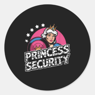 Pegatina Redonda Princess Security Birthday Dad &amp; Mom Boys Brot