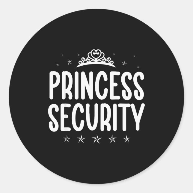 Pegatina Redonda Princess Security Halloween Costume Dad Men Family (Anverso)