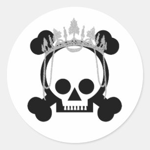 Pegatina Redonda Princess Skulls