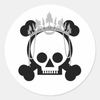 Pegatina Redonda Princess Skulls