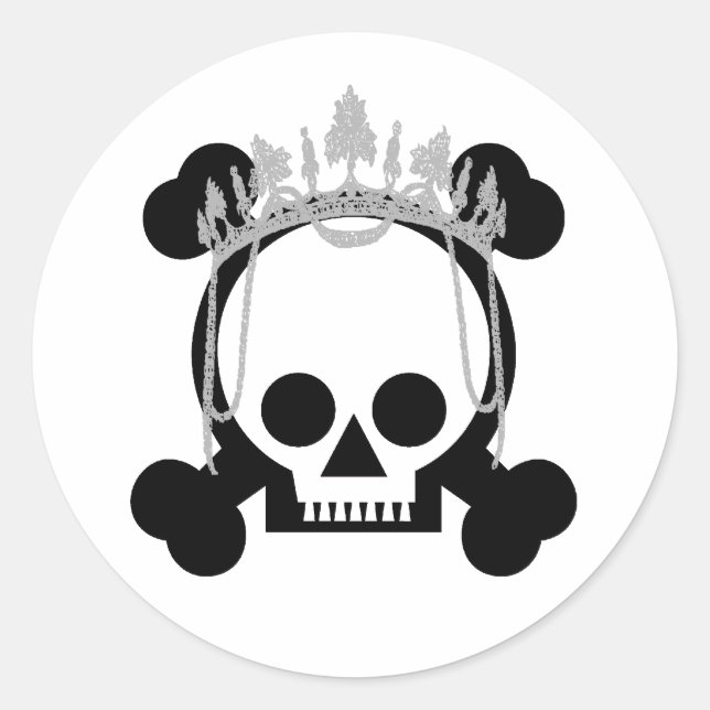 Pegatina Redonda Princess Skulls (Anverso)
