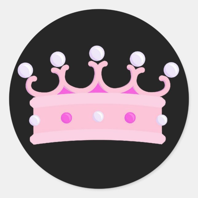 Pegatina Redonda PrincessPartyCrown (Anverso)
