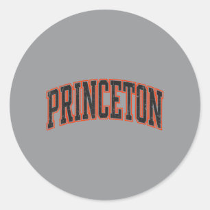 Pegatina Redonda Princeton Nueva Jersey Diseño Vintage Hombres Muje