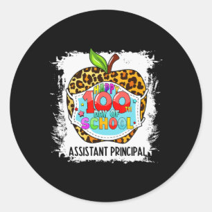 Pegatina Redonda Principal Life Happy 100 Day Of School Face Mask