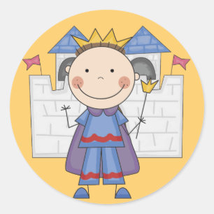 Pegatina Redonda Príncipe en camisetas y regalos del castillo