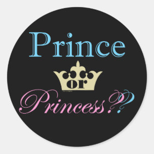 Pegatina Redonda ¿Príncipe o Princesa?