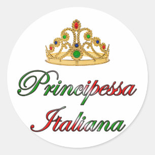 Pegatina Redonda Principessa Italiana (princesa italiana)