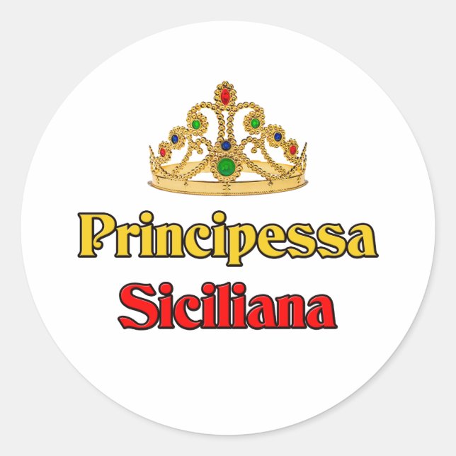 Pegatina Redonda Principessa Siciliana... (Anverso)