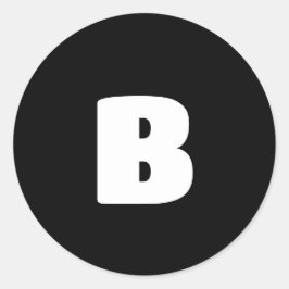 Pegatina Redonda Principio en negrita blanco sobre negro