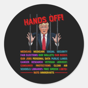 Pegatina Redonda Prisión meme de Trump - Activistas de protesta