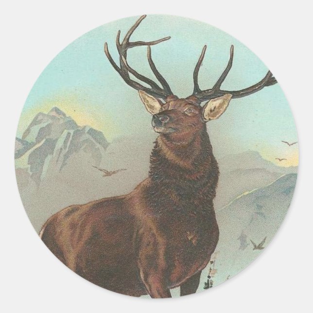 Pegatina Redonda Prize Elk (Anverso)