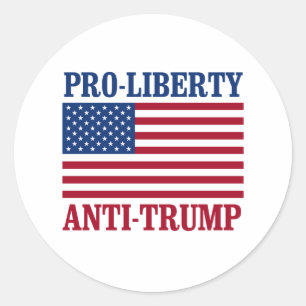 Pegatina Redonda Pro-Libertad Anti-Trump