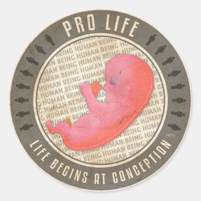 Pegatina Redonda Pro Life (Anverso)