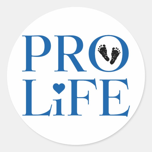 Pegatina Redonda Pro Life Blue (Anverso)