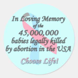 Pegatina Redonda Pro Life, Estadísticas de Aborto