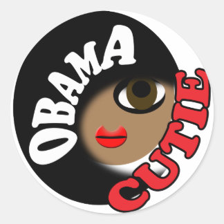 Pegatina Redonda Pro Obama