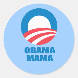 Pegatina Redonda Pro-Obama - OBAMA MAMA