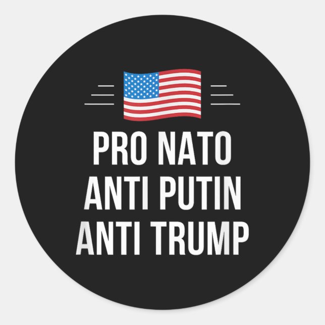 Pegatina Redonda Pro OTAN - Anti Putin - Anti Trump - , pequeño (Anverso)