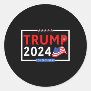 Pegatina Redonda Pro Trump - Rojo