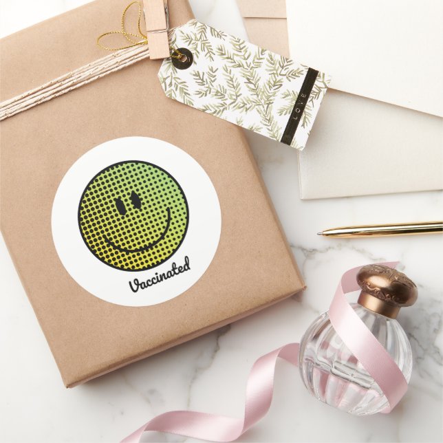 Pegatina Redonda Pro Vacuna - Inmune - Vacunación - Inmunización (Regalar)