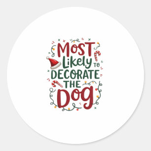 Pegatina Redonda Probablemente los navidades decoran la familia de 